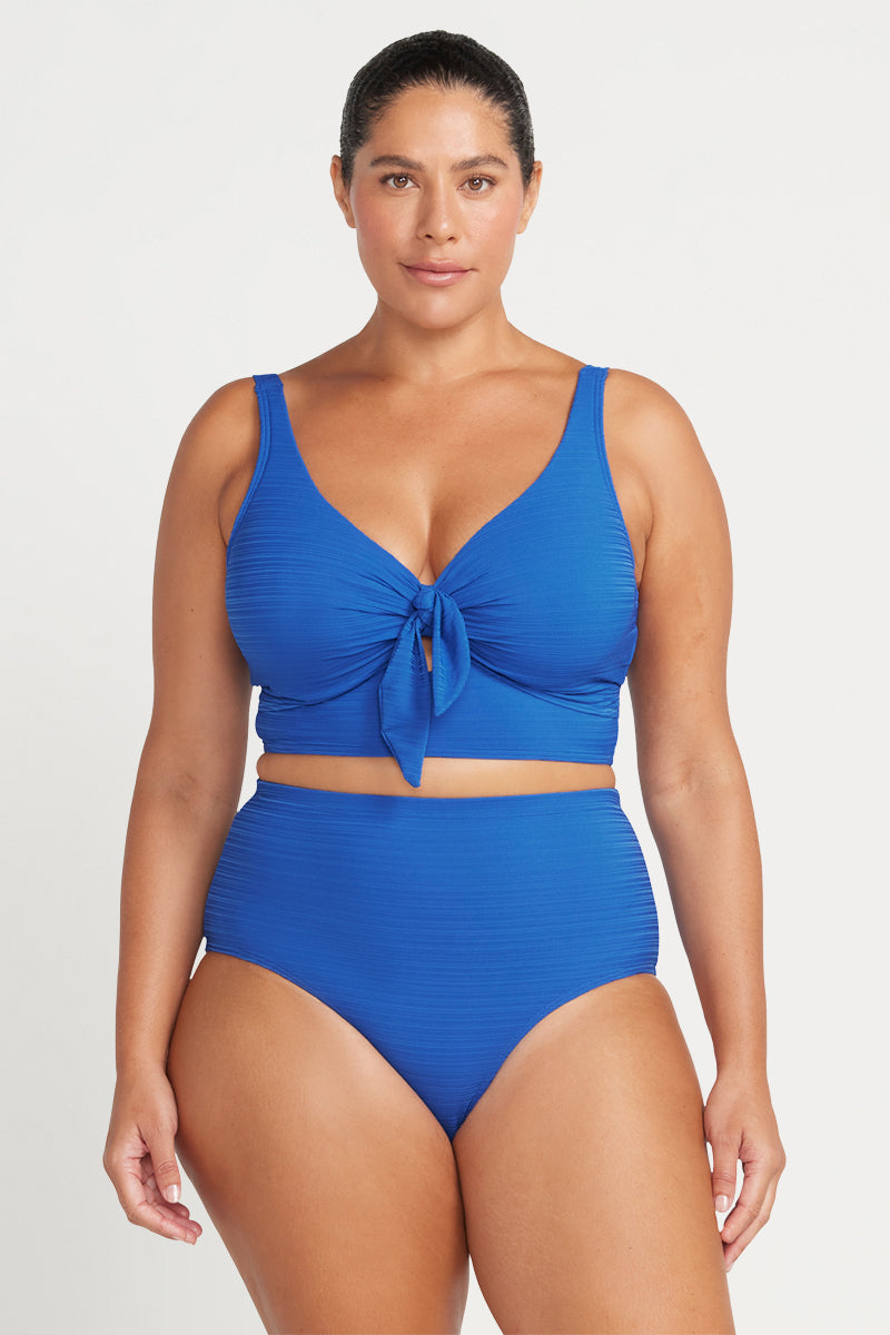 Blue Aria Renoir High Waist Bikini Bottom - Main Image