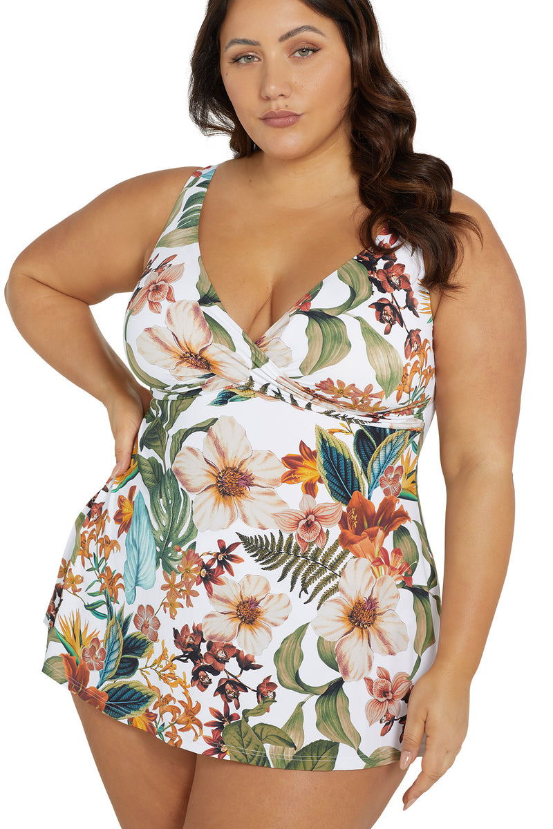 White Into The Saltu Delacroix Multi Cup Swim Dress - Final Sale