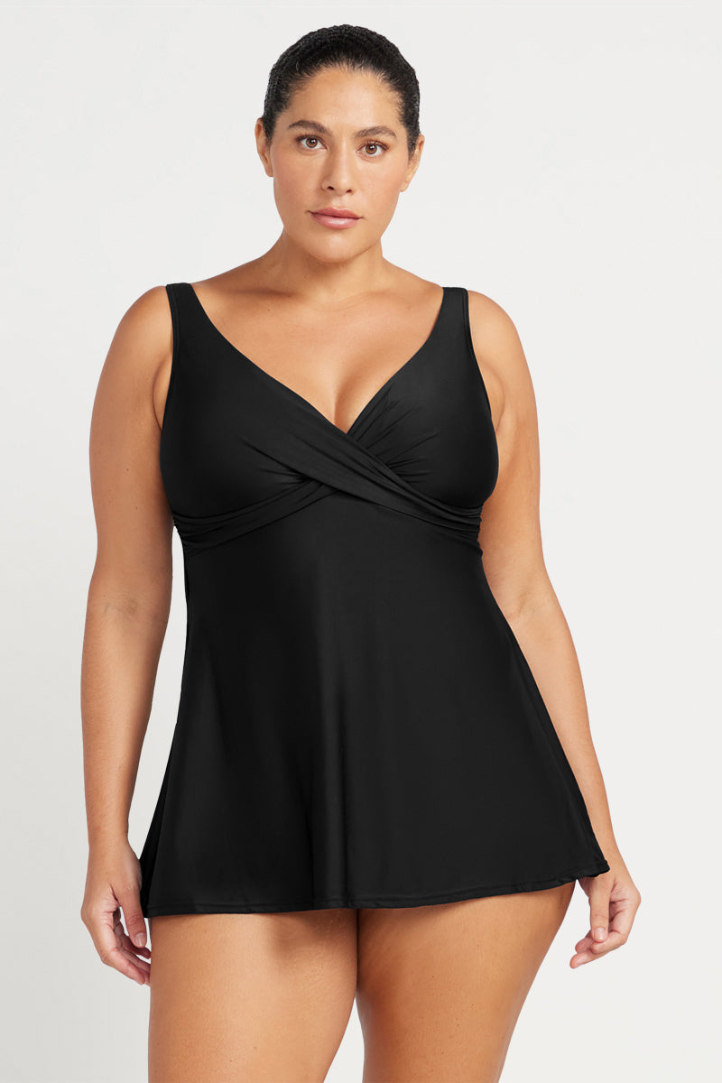 Black Hues Delacroix Multi Cup Swim Dress