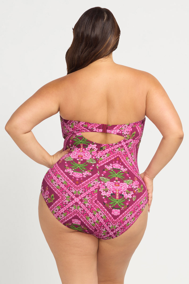 Shambala Botticelli Bandeau D DD Underwire One Piece Swimsuit