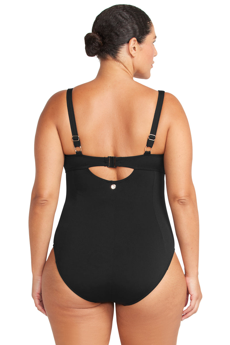 Black Natare Turner Chlorine Resistant One Piece Swimsuit