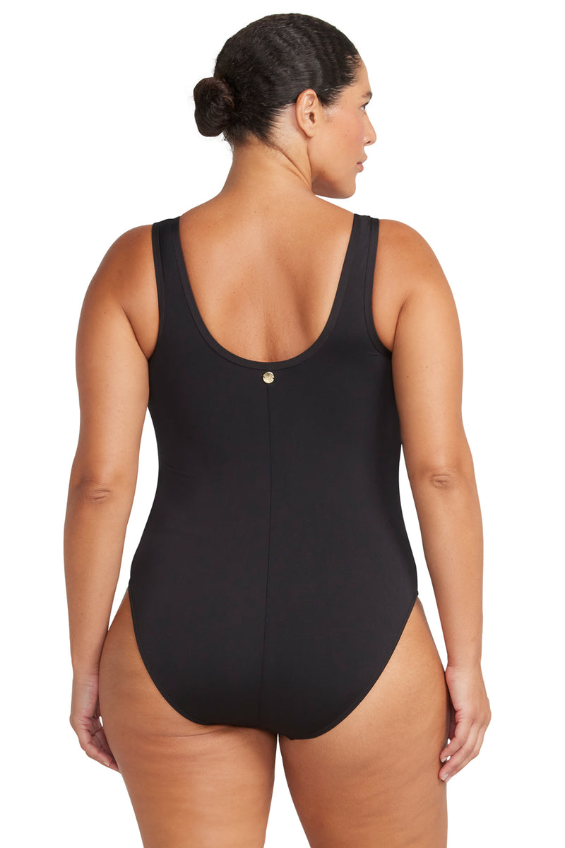 Black Natare Fuseli Chlorine Resistant One Piece Swimsuit