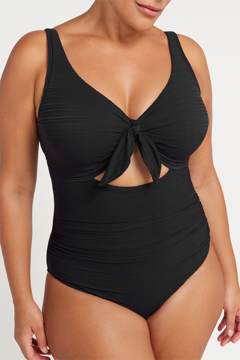 Black Aria Cezanne D / DD Cup Underwire One Piece Swimsuit