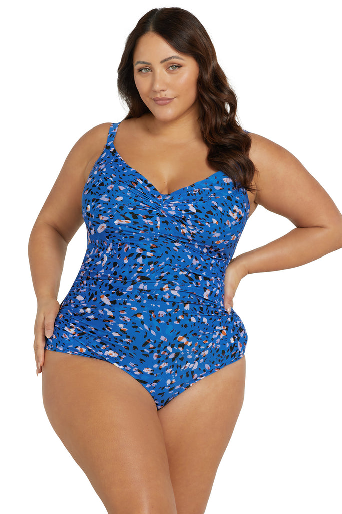 Swimsuits For All Women's Plus Size Sarong Front One Piece