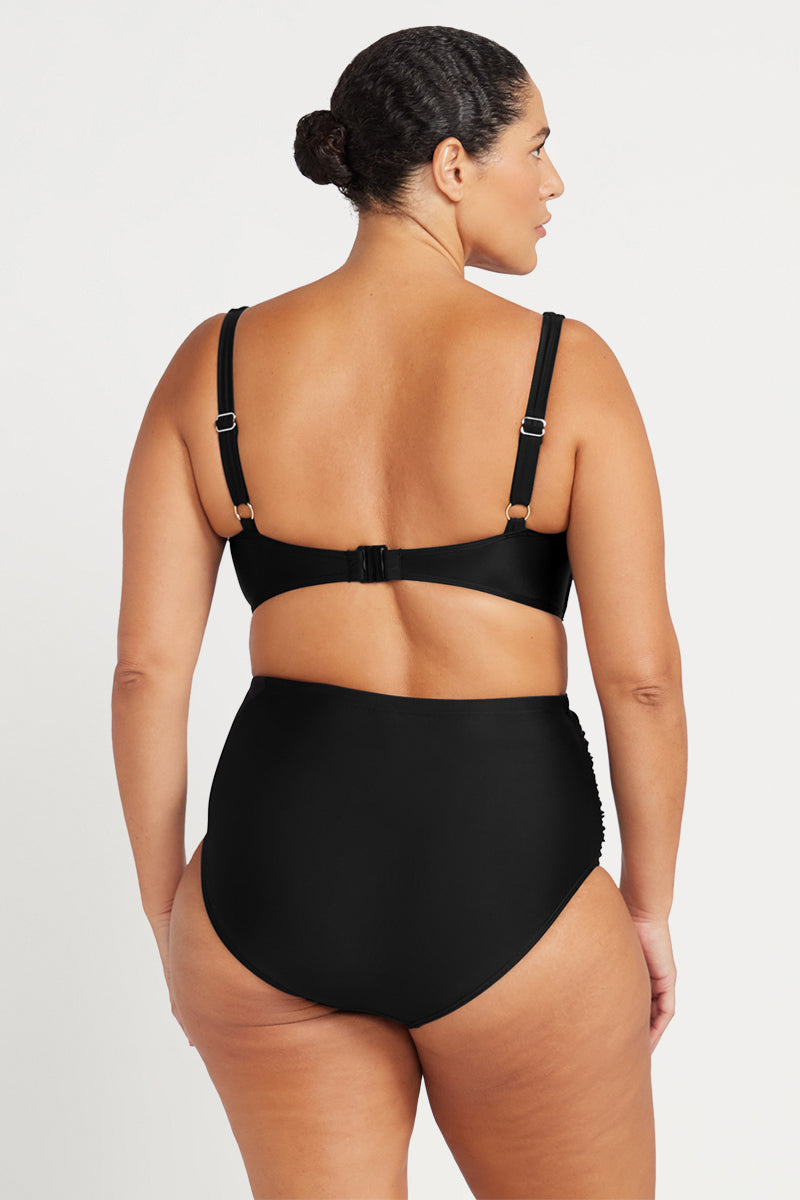 Black Hues Botticelli High Waist Bikini Bottom