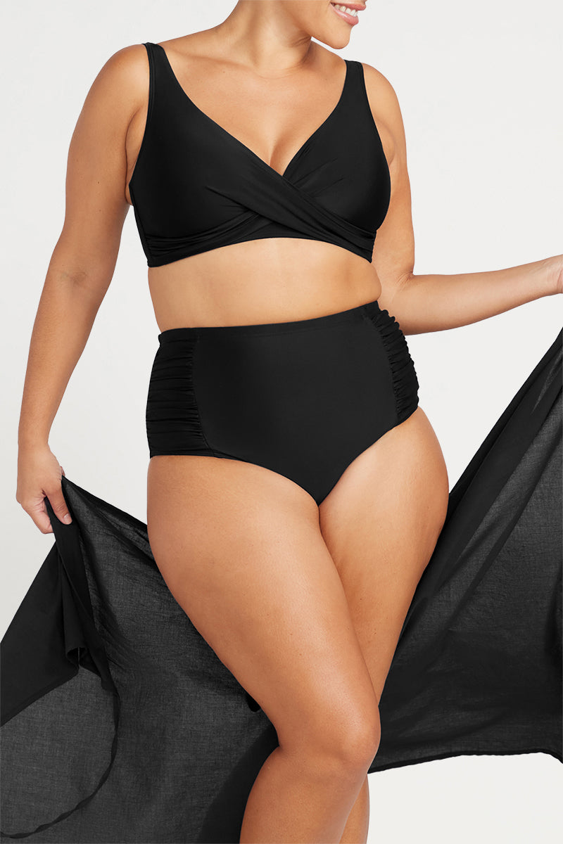 Black Hues Botticelli High Waist Bikini Bottom