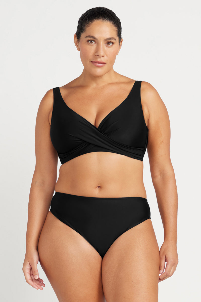 Black Hues Monet Mid Rise Bikini Bottom