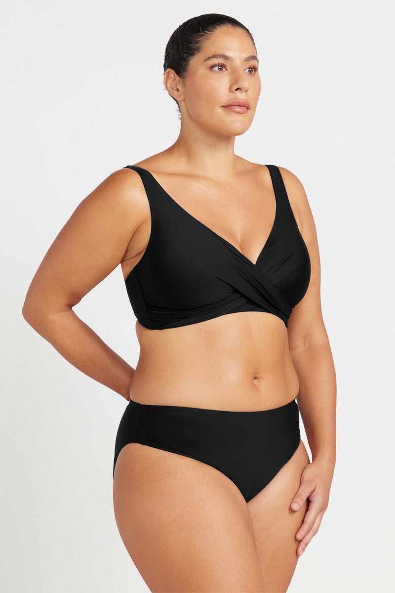 Black Hues Monet Mid Rise Bikini Bottom