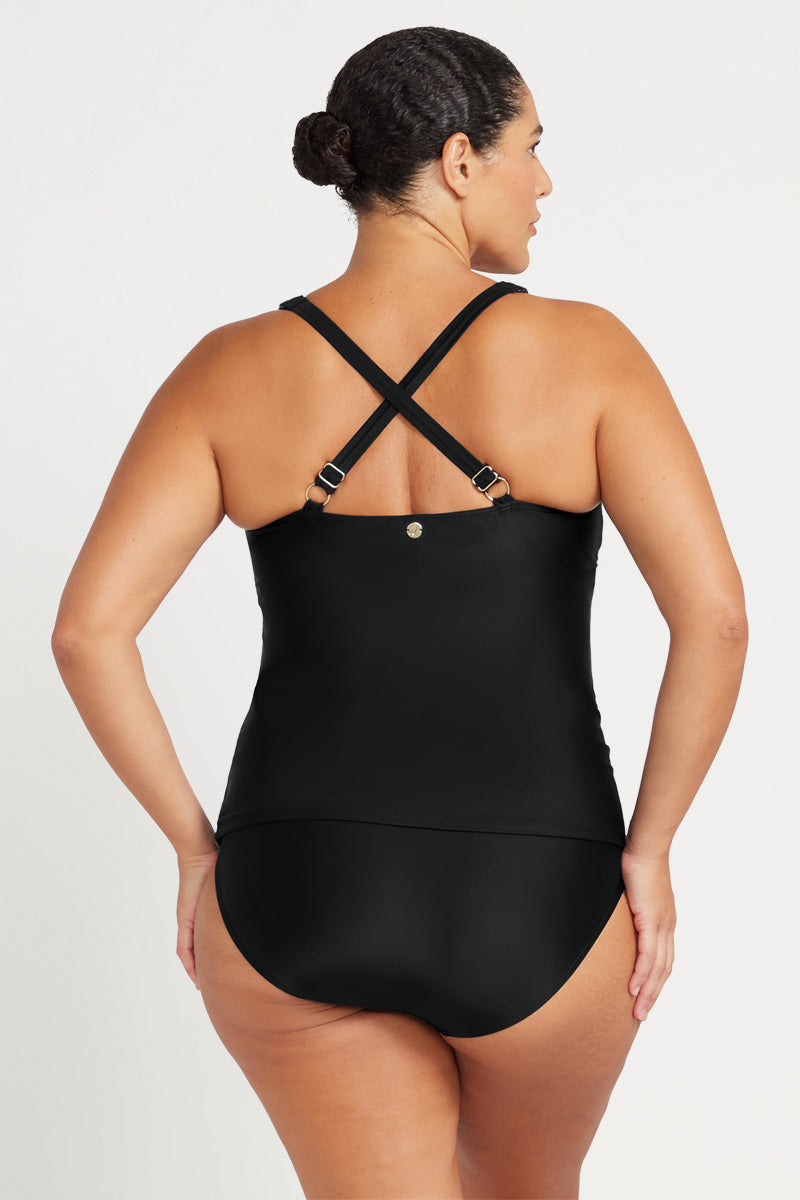 Black Hues Raphael E / F Cup Underwire Tankini Top