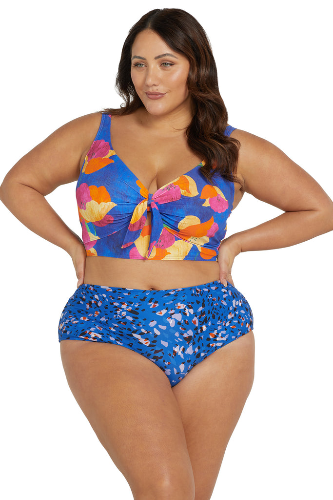 Artesands Women's Plus Size Palmspiration Delacroix Curve Fit Swim Dress  One Piece Swimsuit