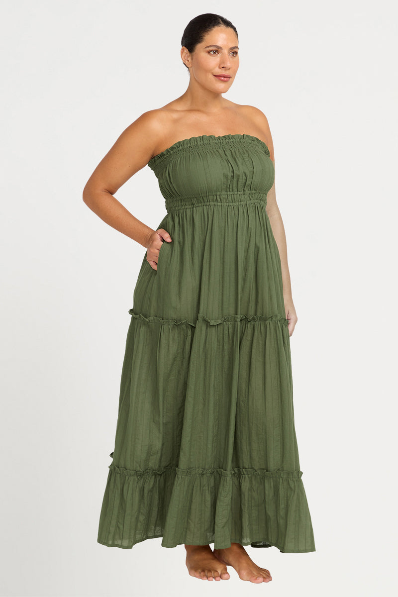 Olive Handel Cotton Strapless Dress