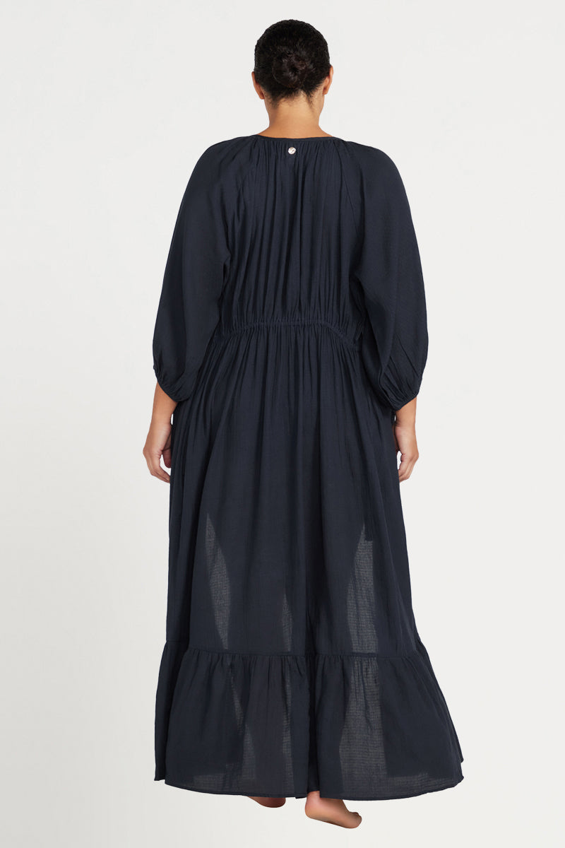 Navy Resort Wear Elgar Maxi Dress