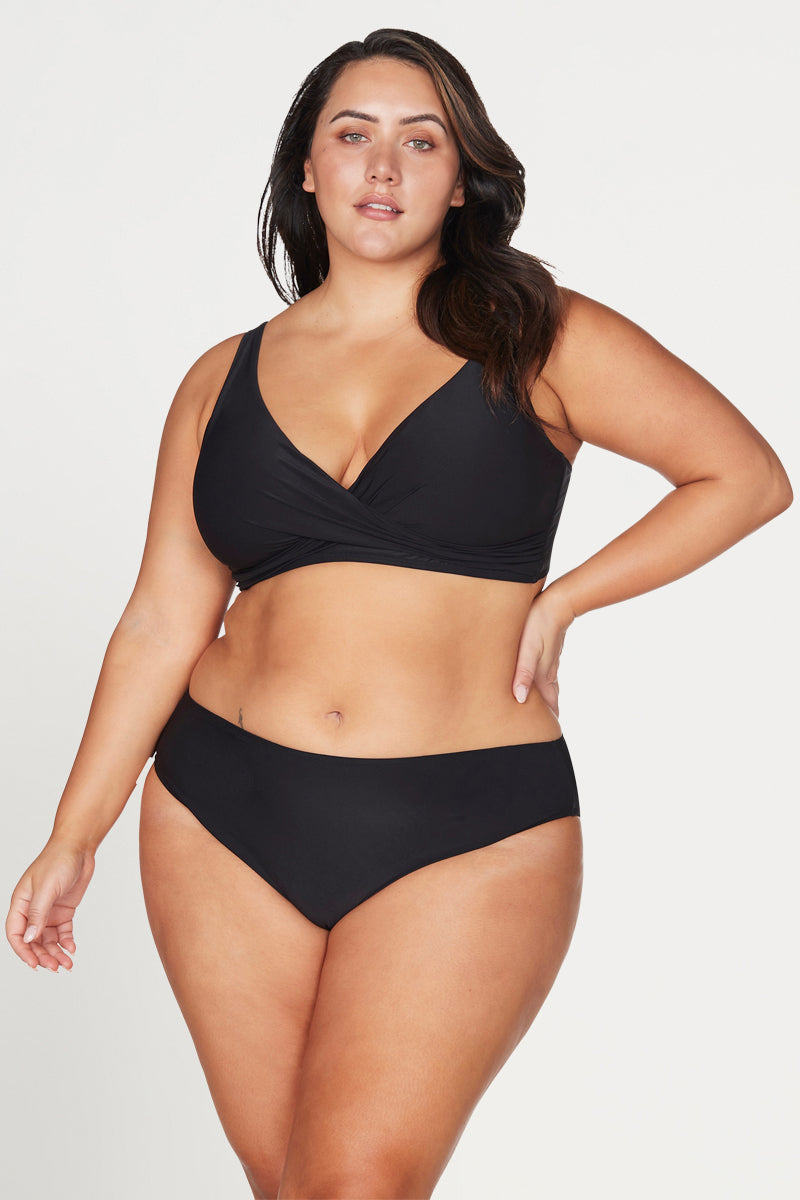 Black Hues Monet Mid Rise Bikini Bottom