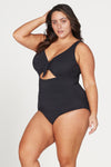 Black Aria Cezanne D / DD Cup Underwire One Piece Swimsuit