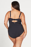 Black Aria Cezanne D / DD Cup Underwire One Piece Swimsuit