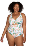 April Spritz White Cezanne Underwire One Piece - Final Sale - Artesands Swim Australia