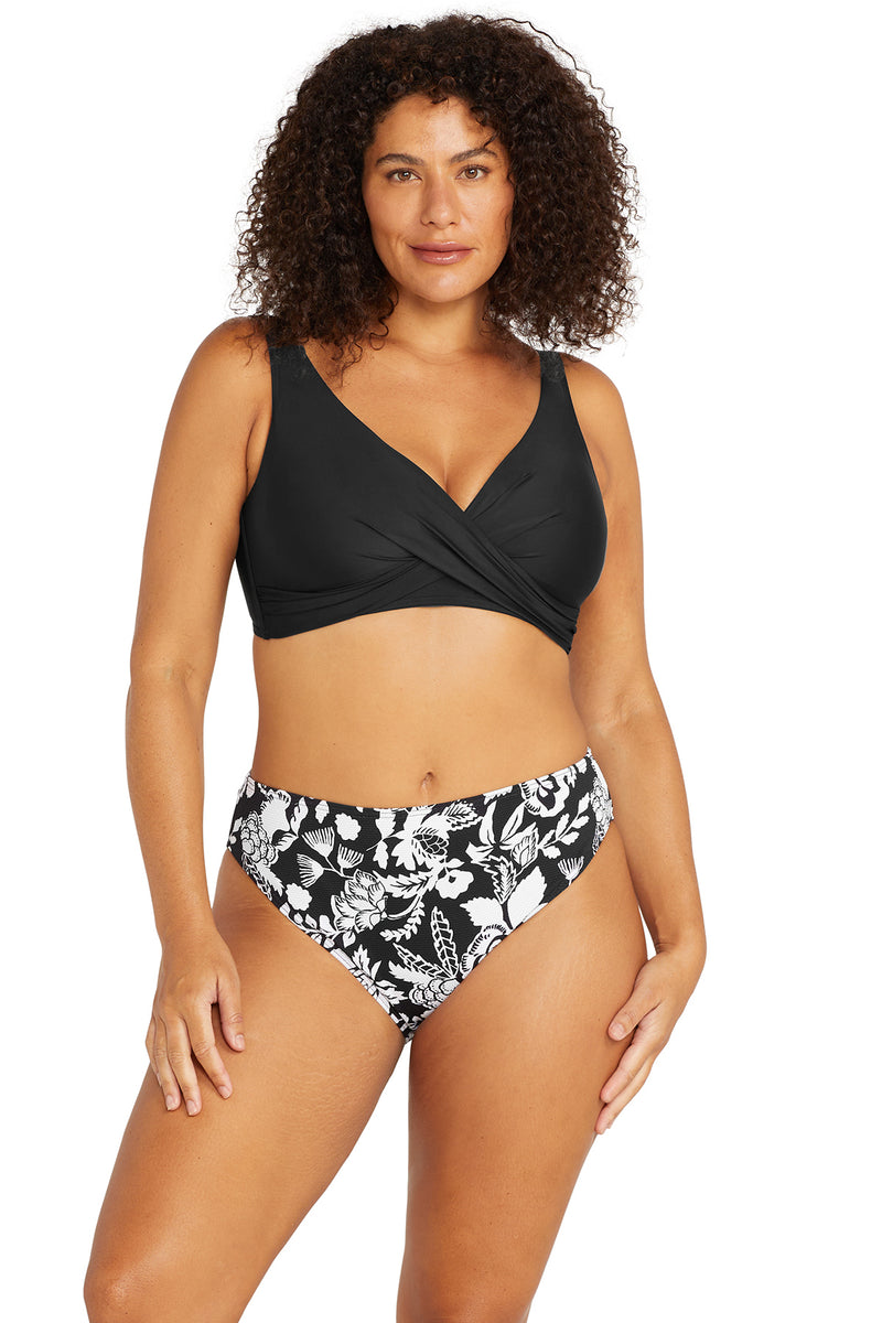 Cantata Forte Black Monet Curve Fit Mid Rise Swim Pant - Final Sale - Artesands Swim Australia