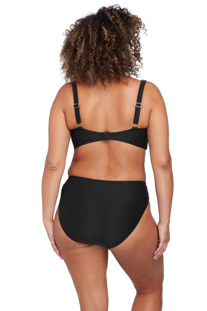 Black Hues Monet Mid Rise Bikini Bottom - Artesands Swim Australia