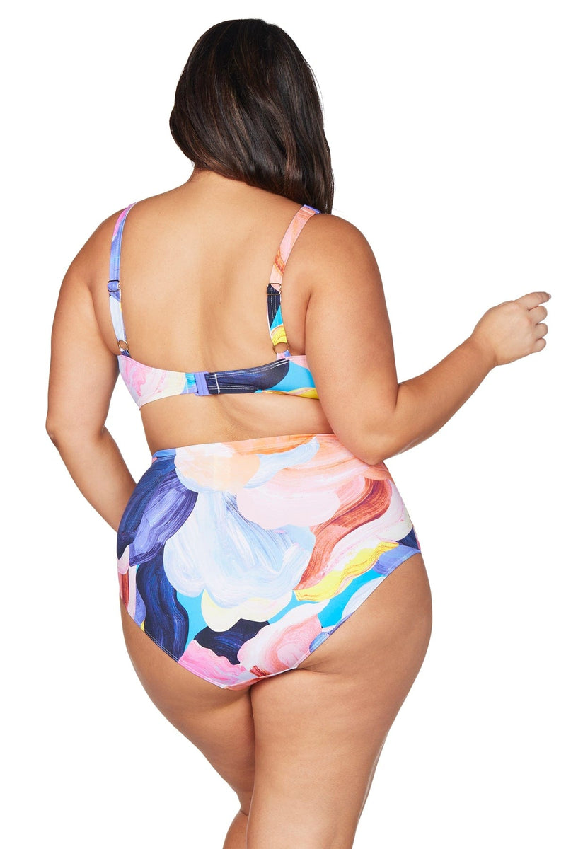 Arte A La Rue Purple Botticelli High Waist Swim Pant - Final Sale - Artesands Swim Australia