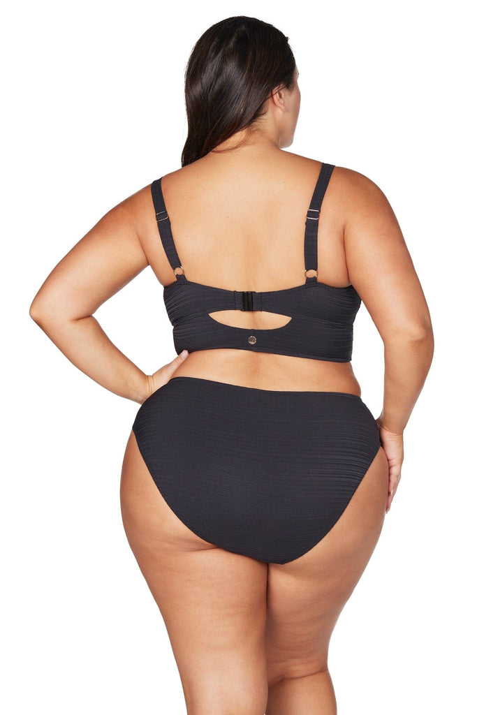Artesands Plus Size Curvy Swimwear Aria Black Bikini Top