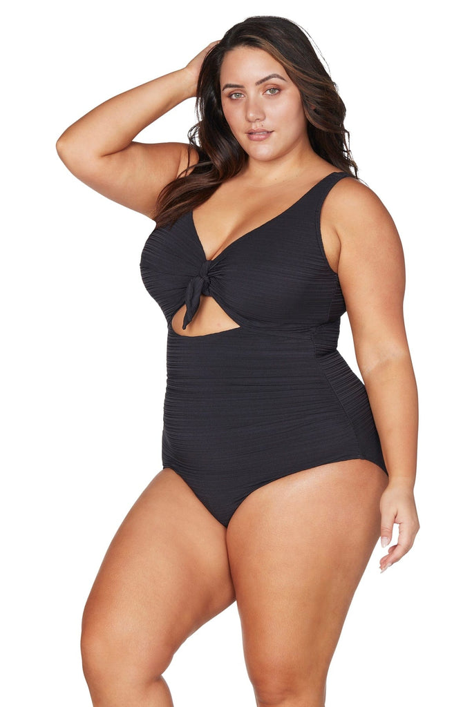 Artesands Plus Size Curvy Swimwear Aria Black One Piece